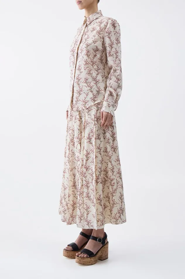 Women Tops Gabriela Hearst Henri Blouse In Ivory Multi Wool