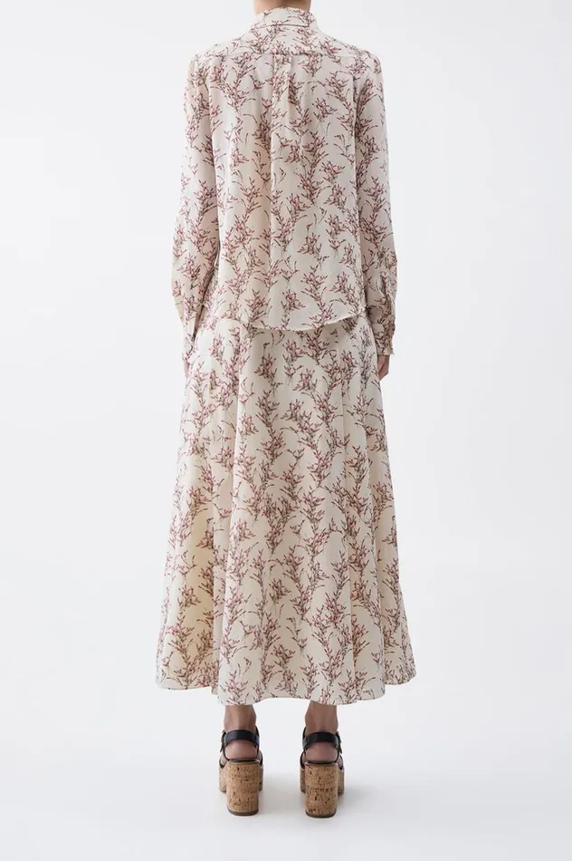 Women Tops Gabriela Hearst Henri Blouse In Ivory Multi Wool