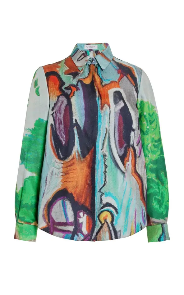 Women Tops Gabriela Hearst Henri Blouse In Multi Printed Silk Twill