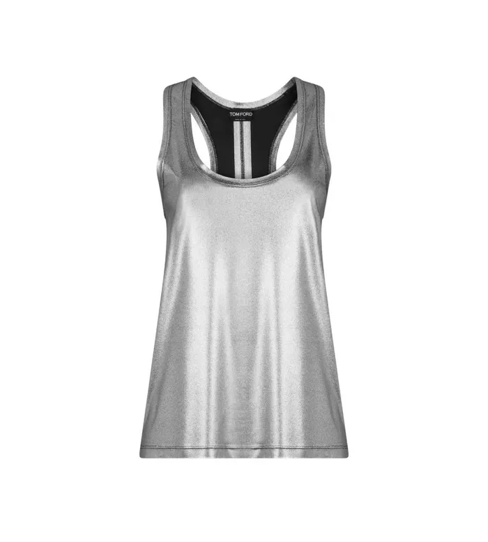 Women Tops Tom Ford Laminated Fluid Jersey Tank Top