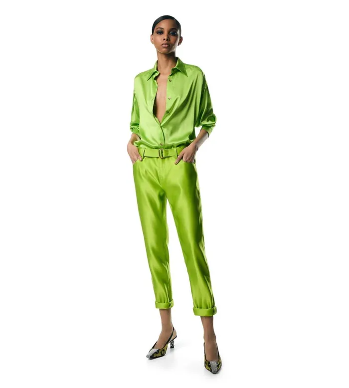Women Tops Tom Ford Stretch Silk Satin Relaxed Fit Shirt Acido