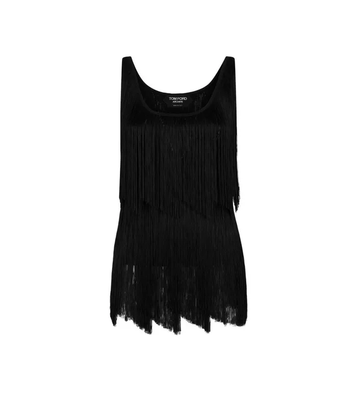 Women Tops Tom Ford Stretch Viscose Fringe Tank Top