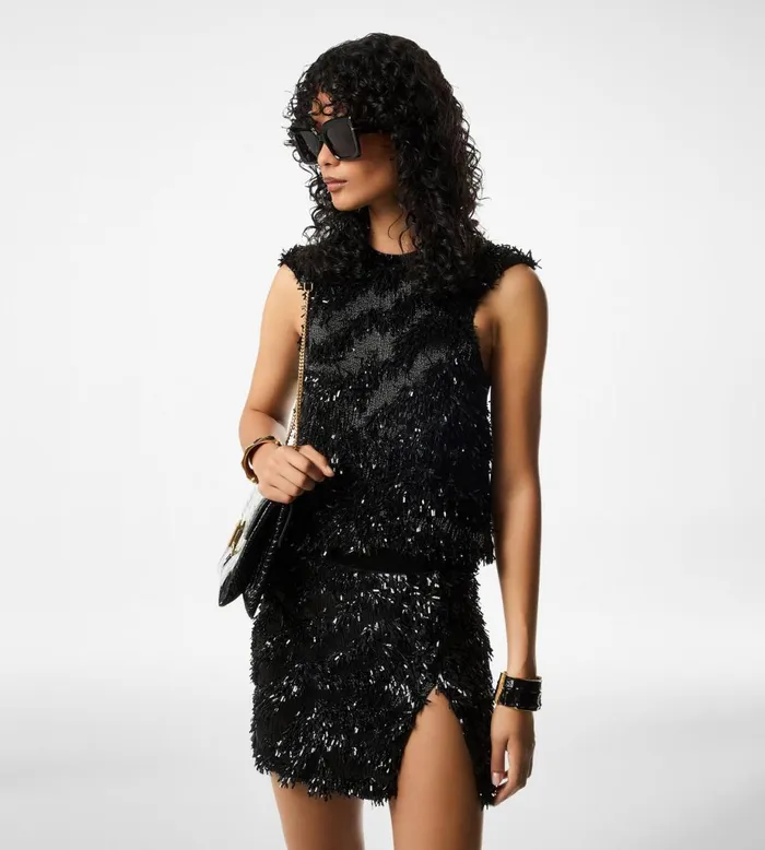 Women Tops Tom Ford Zebra Embroidered Evening Top Black Women Tops Tom Ford Zebra Embroidered Evening Top Black