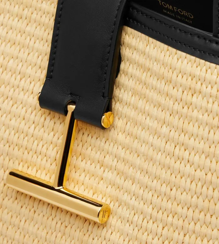 Women Totes Tom Ford Large Raffia Tara Tote Natural Black Women Totes Tom Ford Large Raffia Tara Tote Natural Black
