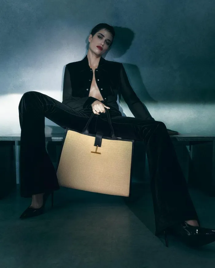 Women Totes Tom Ford Large Raffia Tara Tote Natural Black Women Totes Tom Ford Large Raffia Tara Tote Natural Black