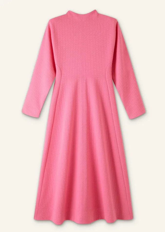 Women Travel Tailoring Batwing Sleeve Midi Dress Pink MEEM