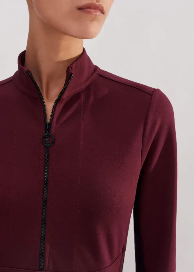 Women Travel Tailoring Color Block Maxi Dress Deep Merlotcabernet MEEM