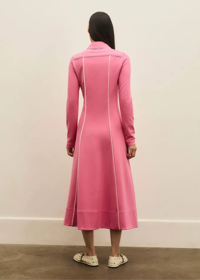 Women Travel Tailoring Contrast Midi Dress Perfect Pinkcream MEEM