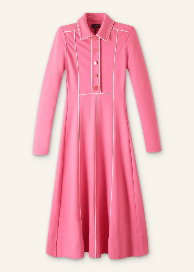 Women Travel Tailoring Contrast Midi Dress Perfect Pinkcream MEEM