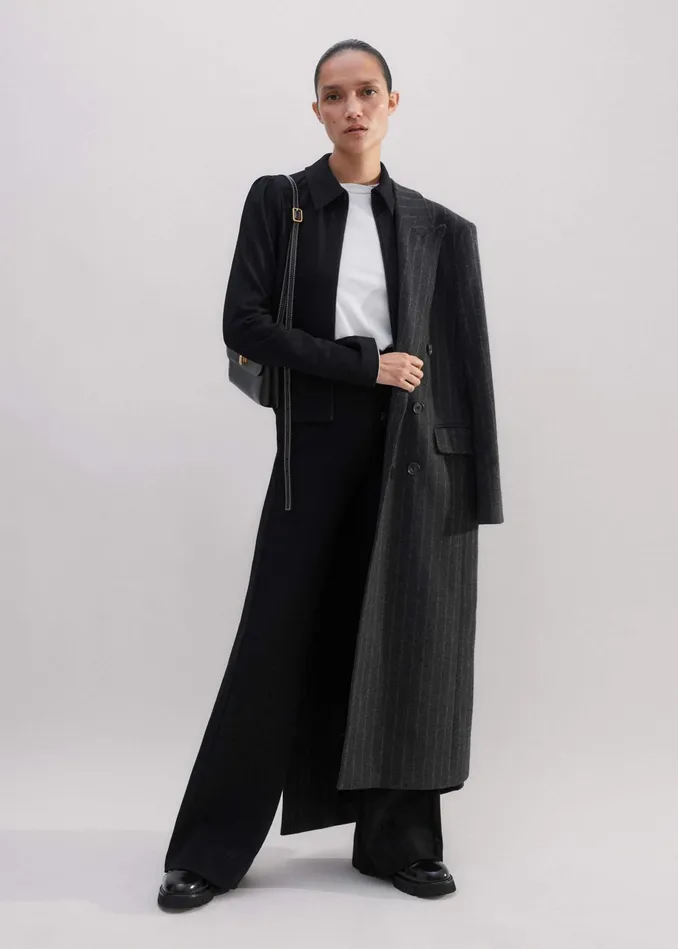 Women Travel Tailoring Zip Up Box Top Black MEEM