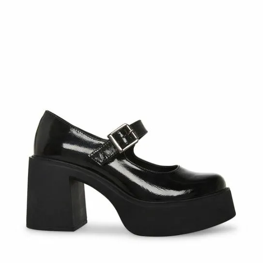 Women TRISH BLACK PATENT Black Patent Steve Madden Loafers and Flats