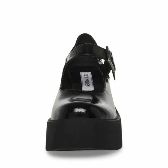 Women TRISH BLACK PATENT Black Patent Steve Madden Loafers and Flats