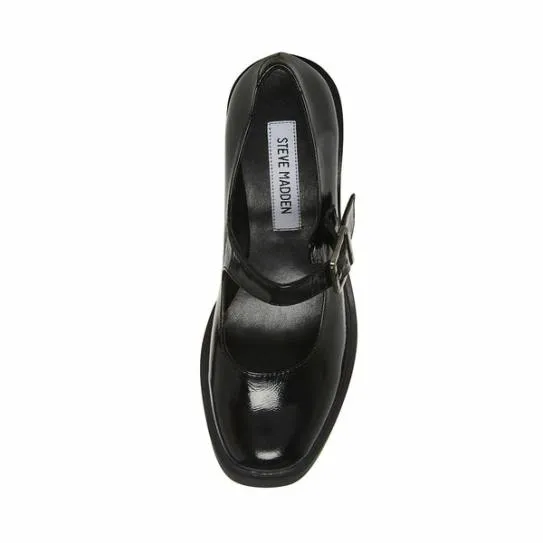 Women TRISH BLACK PATENT Black Patent Steve Madden Loafers and Flats