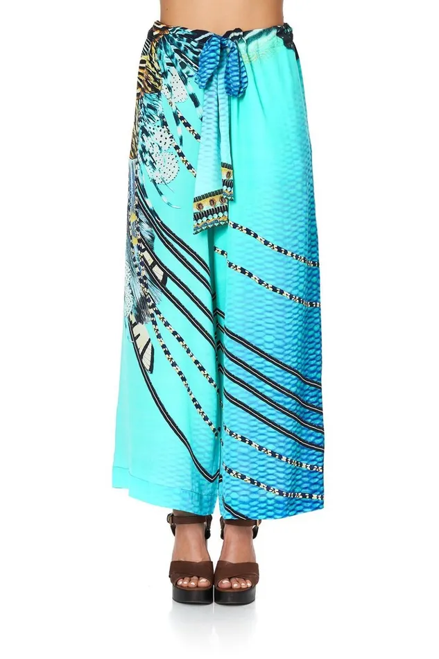 Women Trousers and Leggings Camilla Lounge Trouser With Tie Waist Marine Queen