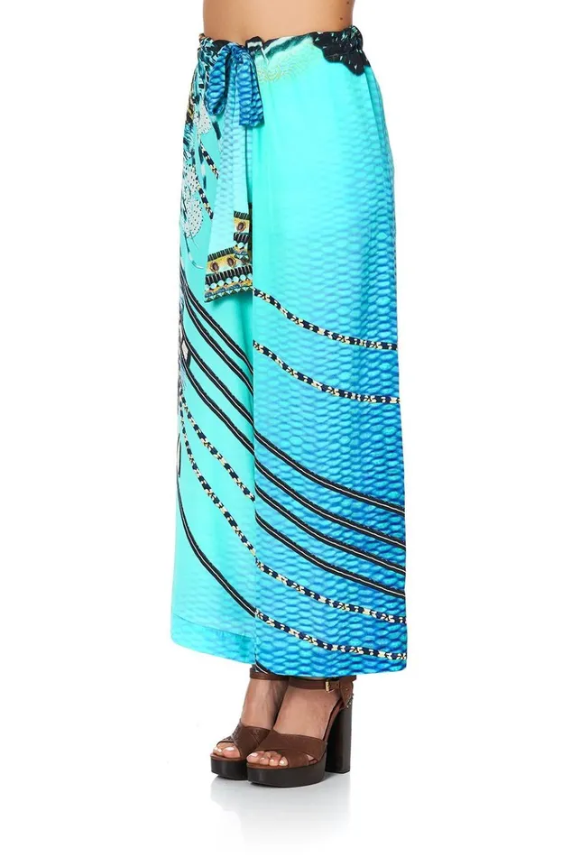 Women Trousers and Leggings Camilla Lounge Trouser With Tie Waist Marine Queen
