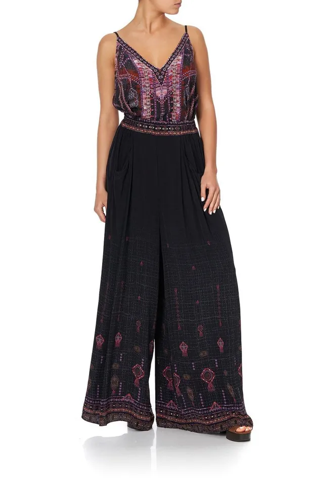 Women Trousers and Leggings Camilla Wide Leg Pant With Gathered Pockets Mina Mina