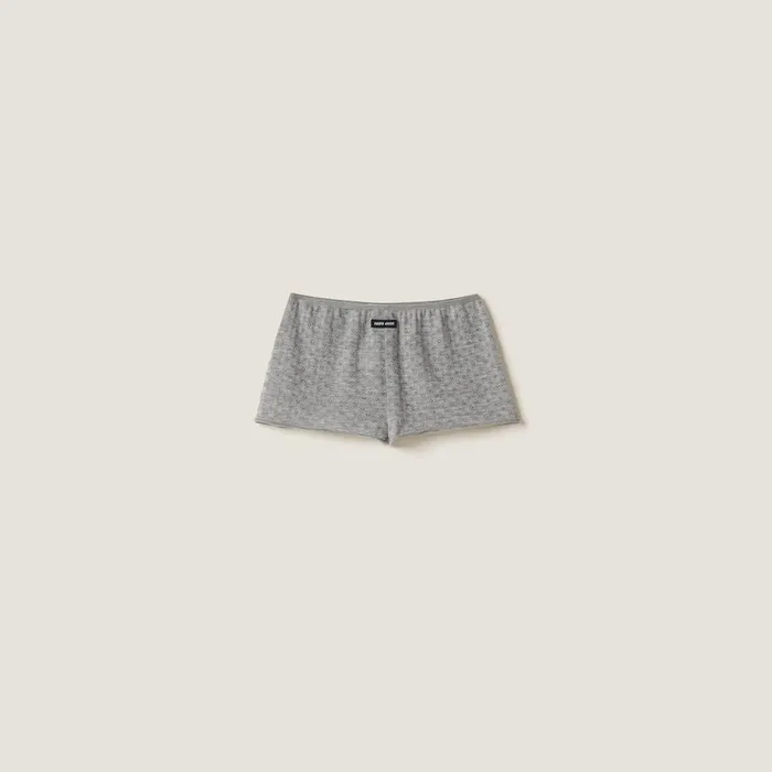 Women Underwear And Beachwear Miu Miu Cashmere And Silk Shorts Grey
