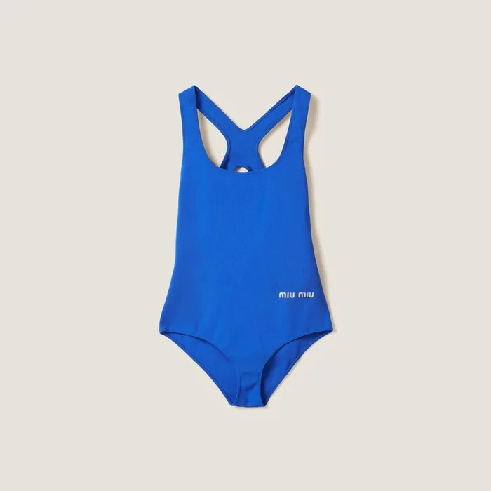 Women Underwear And Beachwear Miu Miu Onepiece Swimsuit Indigo Blue