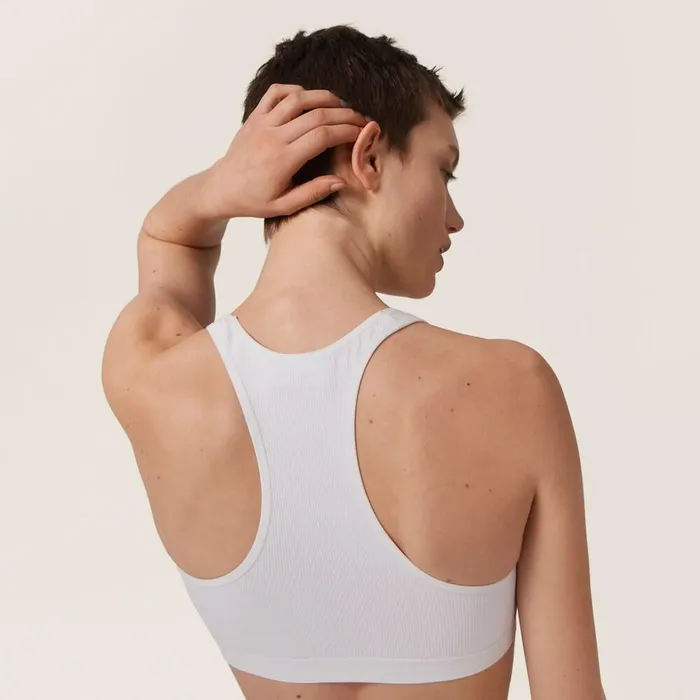 Women Underwear And Beachwear Miu Miu Seamless Racerback Top White Women Underwear And Beachwear Miu Miu Seamless Racerback Top White