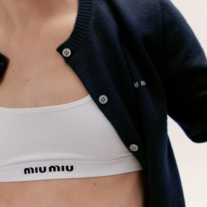 Women Underwear And Beachwear Miu Miu Seamless Racerback Top White Women Underwear And Beachwear Miu Miu Seamless Racerback Top White