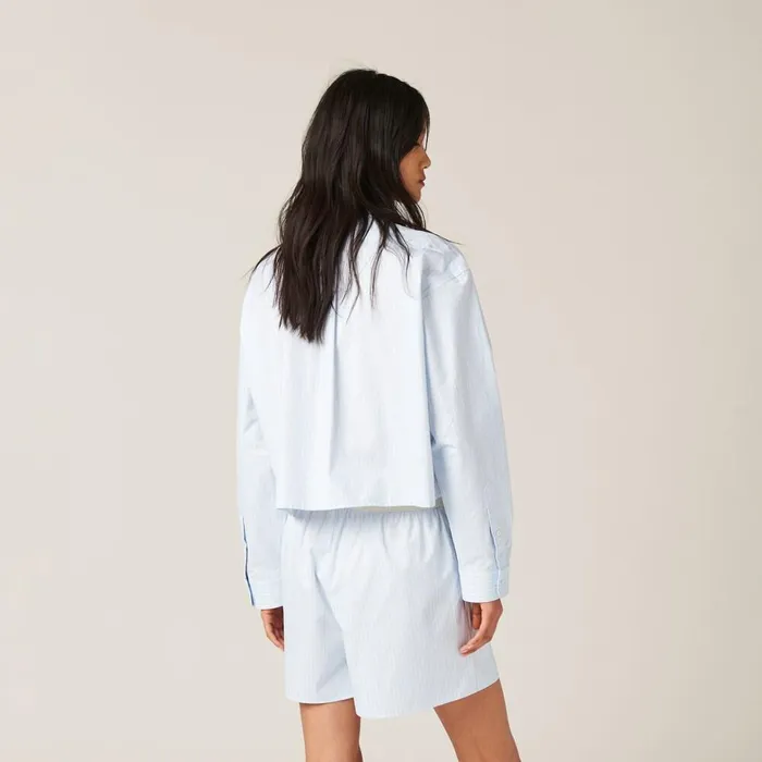 Women Underwear And Beachwear Miu Miu Striped Boxer Shorts Sky Bluewhite Women Underwear And Beachwear Miu Miu Striped Boxer Shorts Sky Bluewhite