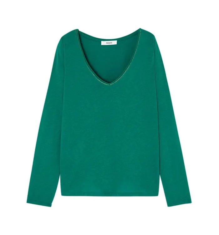 Women VNeckline Top 8211 Emerald Green Promod Tops Women VNeckline Top 8211 Emerald Green Promod Tops