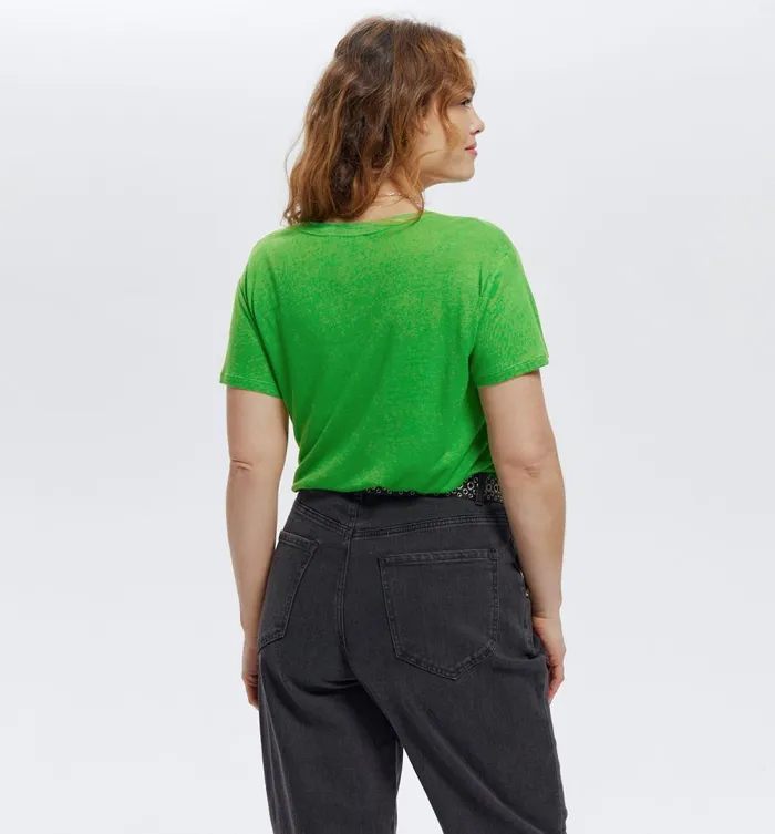 Women VNeckline Top 8211 Green Promod Tops Women VNeckline Top 8211 Green Promod Tops