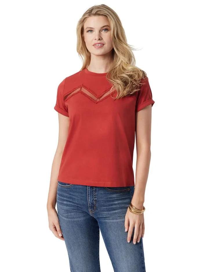 Women Valeriya Tee In Chili Oil Jessica Simpson Tops and Tees