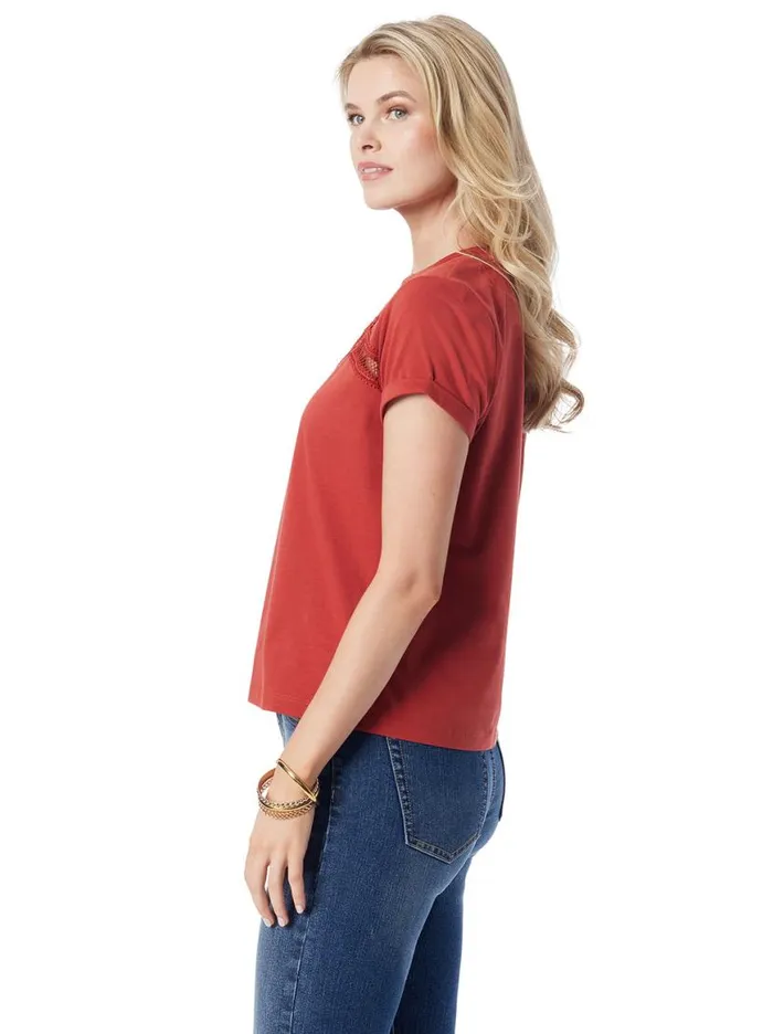 Women Valeriya Tee In Chili Oil Jessica Simpson Tops and Tees