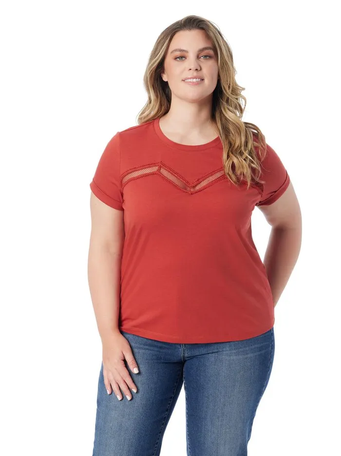 Women Valeriya Tee In Chili Oil Jessica Simpson Tops and Tees