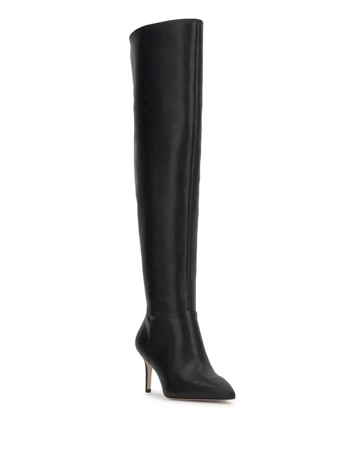 Women Verity Stiletto Boot In Black Leather Jessica Simpson Boots and Booties