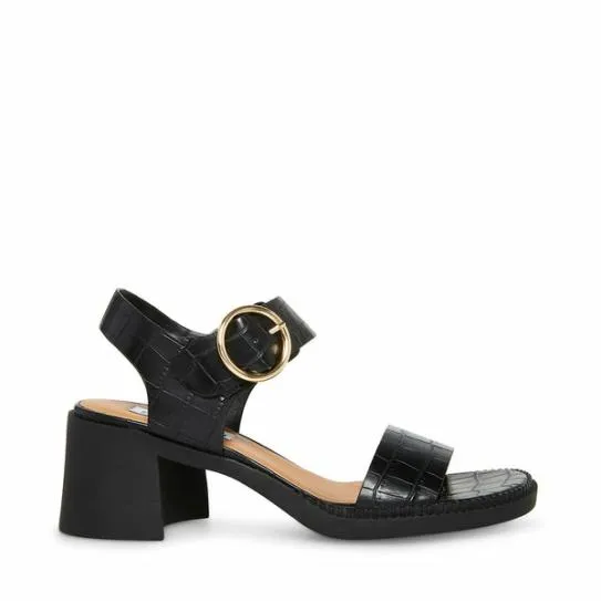 Women VIANNA BLACK CROCODILE Black Crocodile Steve Madden Sandals