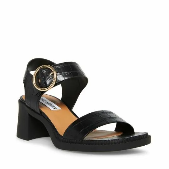 Women VIANNA BLACK CROCODILE Black Crocodile Steve Madden Sandals Women VIANNA BLACK CROCODILE Black Crocodile Steve Madden Sandals