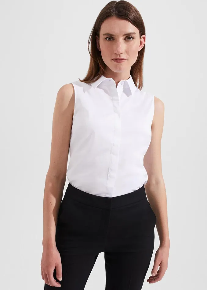 Women Vic Sleeveless Shirt White Hobbs Tops