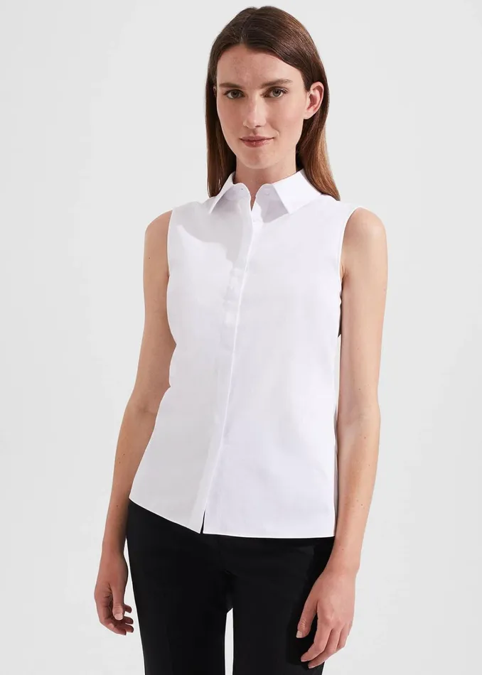 Women Vic Sleeveless Shirt White Hobbs Tops