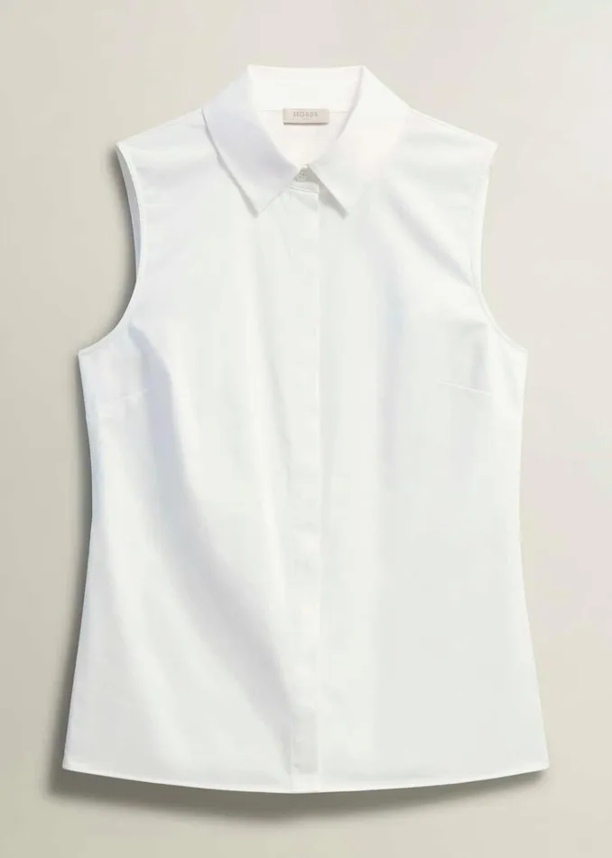 Women Vic Sleeveless Shirt White Hobbs Tops