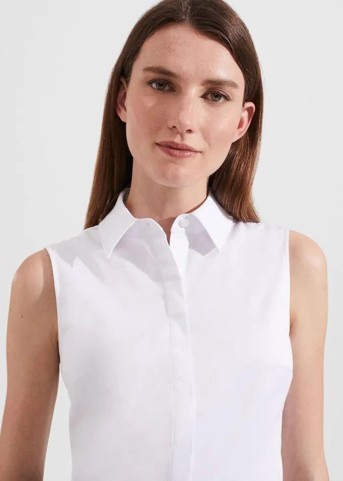 Women Vic Sleeveless Shirt White Hobbs Tops