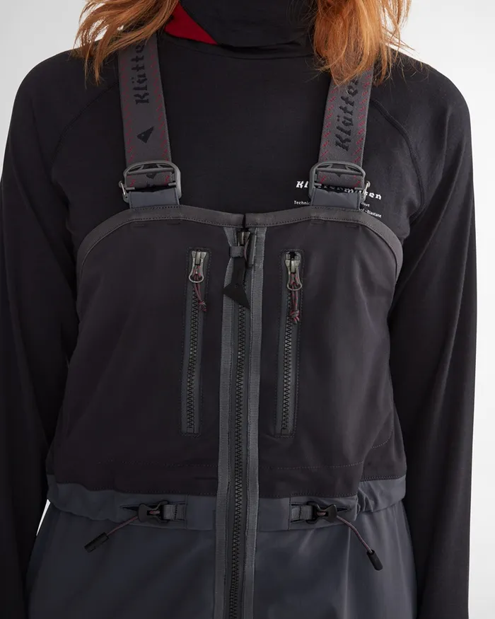 Women Vidar Alpine Salopette Raven Klttermusen Waterproof Pants