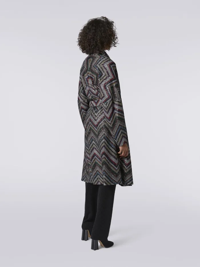 Women Viscose Blend Chevron Coat With Sequins Multicoloured Missoni Coats and Jackets Women Viscose Blend Chevron Coat With Sequins Multicoloured Missoni Coats and Jackets