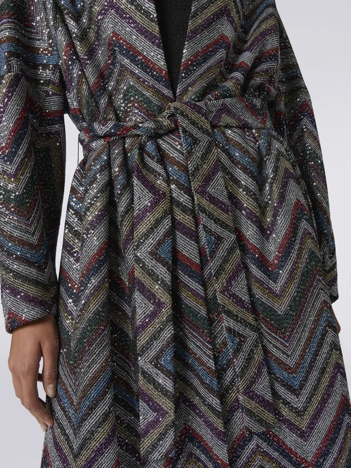 Women Viscose Blend Chevron Coat With Sequins Multicoloured Missoni Coats and Jackets Women Viscose Blend Chevron Coat With Sequins Multicoloured Missoni Coats and Jackets