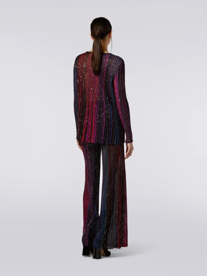 Women Viscose Blend CrewNeck Pullover With Sequins Multicoloured Missoni Tshirts And Tops Women Viscose Blend CrewNeck Pullover With Sequins Multicoloured Missoni Tshirts And Tops