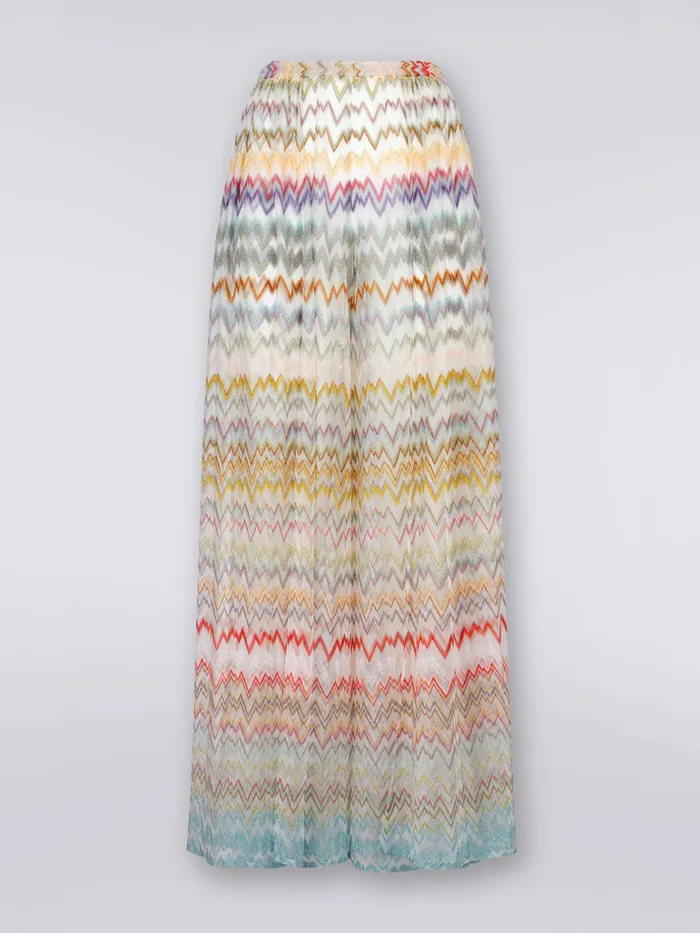 Women Viscose Blend Palazzo Trousers With Lam Multicoloured Missoni Beachwear
