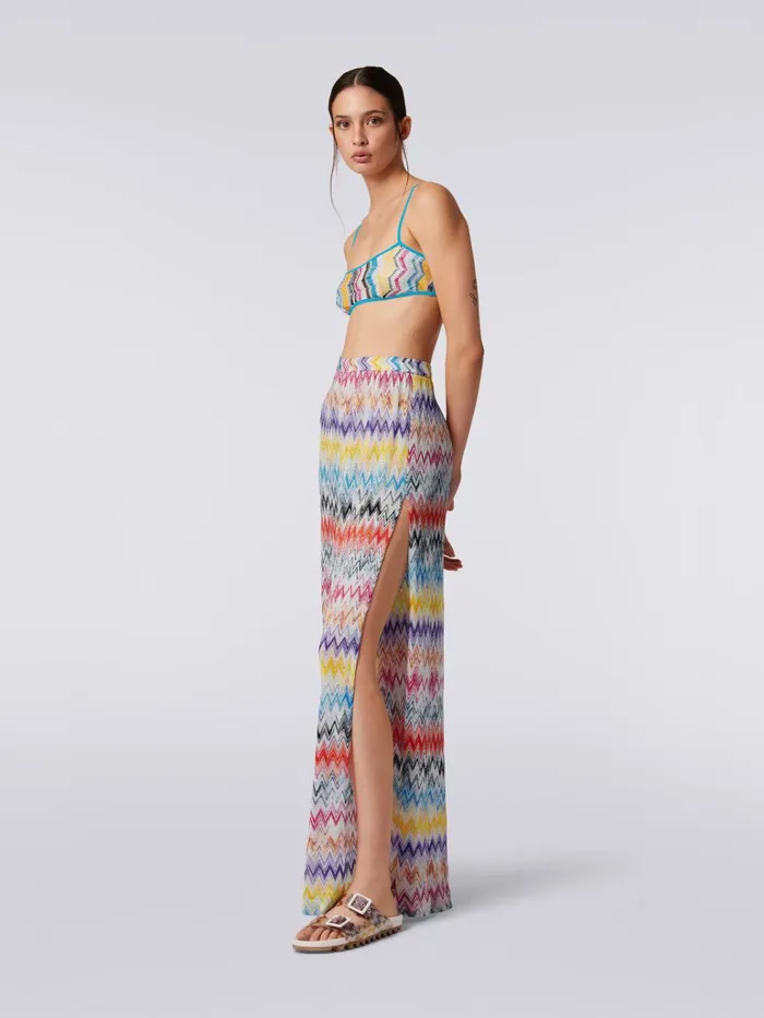Women Viscose Cover Up Trousers With Side Slit Multicoloured Missoni Beachwear