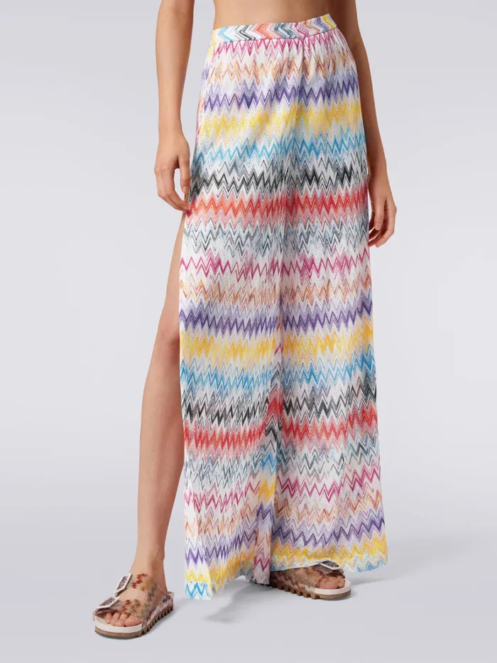 Women Viscose Cover Up Trousers With Side Slit Multicoloured Missoni Beachwear