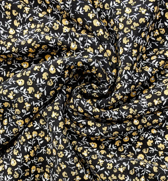 Women Viscose Crpe Fabric Cut 8211 Black Print Promod Fabric Cuts And Patterns