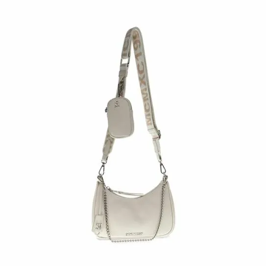 Women VITAL SAFFIANO BAG WHITE White Steve Madden Crossbody Bags Women VITAL SAFFIANO BAG WHITE White Steve Madden Crossbody Bags