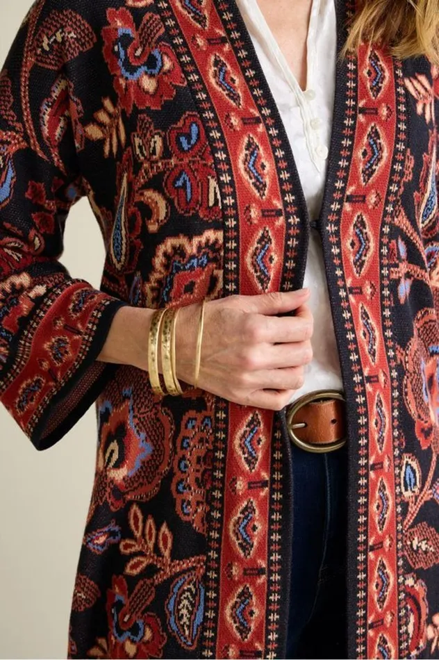 Women Vitrine Jacquard Cardigan Fall Garden Soft Surroundings Tops Women Vitrine Jacquard Cardigan Fall Garden Soft Surroundings Tops