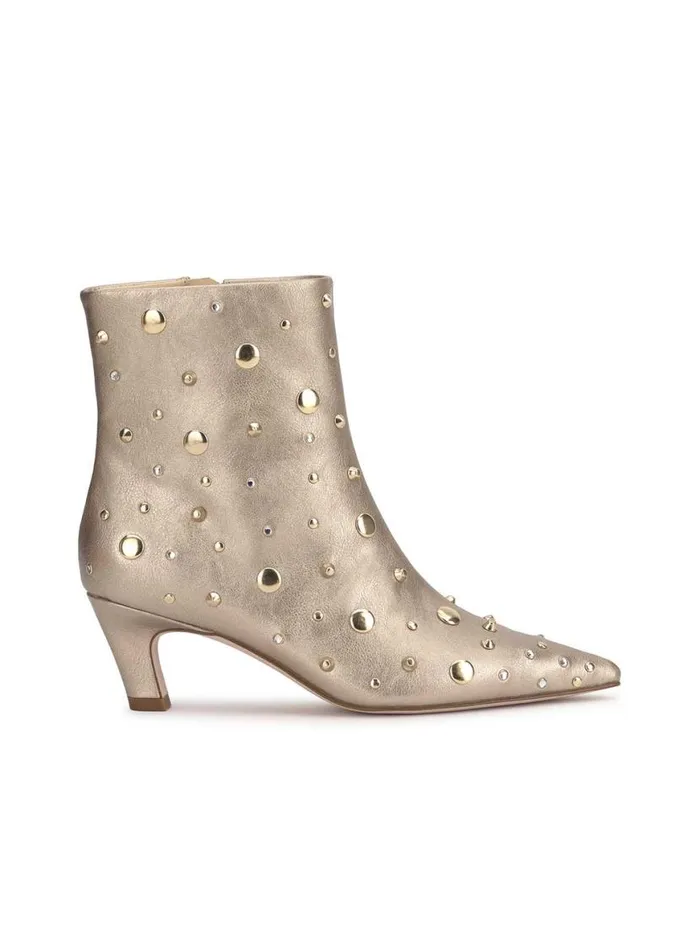 Women Viviana Kitten Heel Bootie In Gold Jessica Simpson Boots and Booties