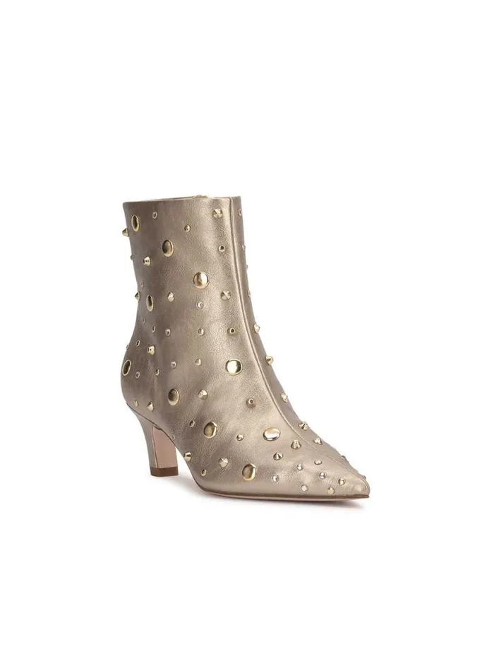 Women Viviana Kitten Heel Bootie In Gold Jessica Simpson Boots and Booties