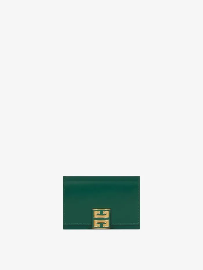 Women Wallets and Card Holders Givenchy 4G Wallet In Box Leather Emerald Green